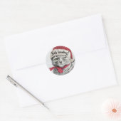  Wain Santa Hat Ronde Sticker (Envelop)