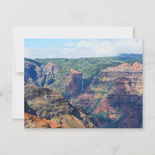 Waipoo-waterval in Waimea-canyon, Kauai, Hawaï Briefkaart