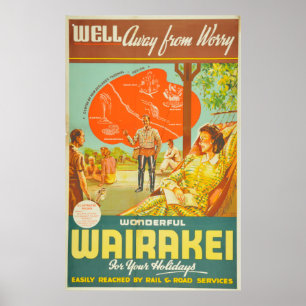 Wairakei Nieuw-Zeeland Reis Poster