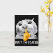 Wait I'm Goated Cat Silly Cats Meme Costume Men Wo Kaart (Gele Bloem)