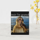 Wait I'm Goated Funny Thinking Monkey Meme Brainro Kaart (Gele Bloem)