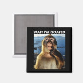 Wait I'm Goated Funny Thinking Monkey Meme Brainro Magneet (Voorkant / Achterkant)