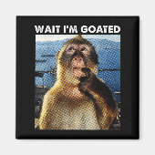 Wait I'm Goated Funny Thinking Monkey Meme Brainro Magneet (Voorkant)