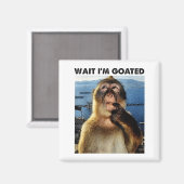 Wait I'm Goated Y2k Funny Thinking Monkey Meme Bra Magneet (Voorkant / Achterkant)
