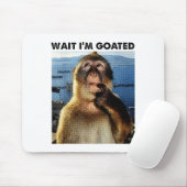 Wait I'm Goated Y2k Funny Thinking Monkey Meme Bra Muismat (Met muis)