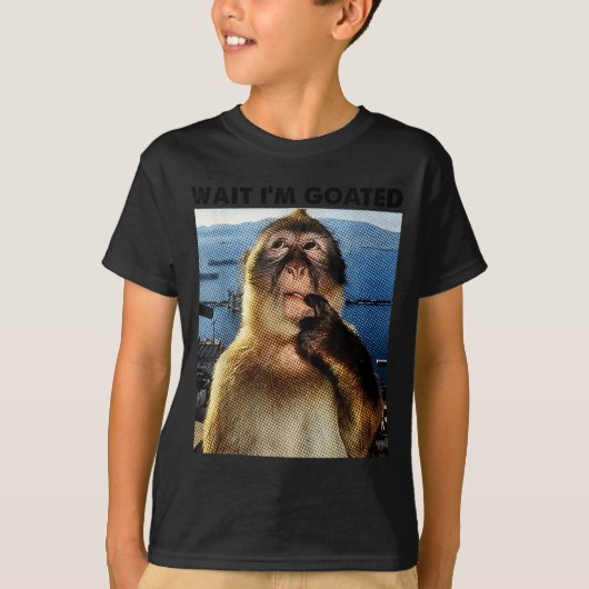 Wait I'm Goated Y2k Funny Thinking Monkey Meme Bra T-shirt (Voorkant)