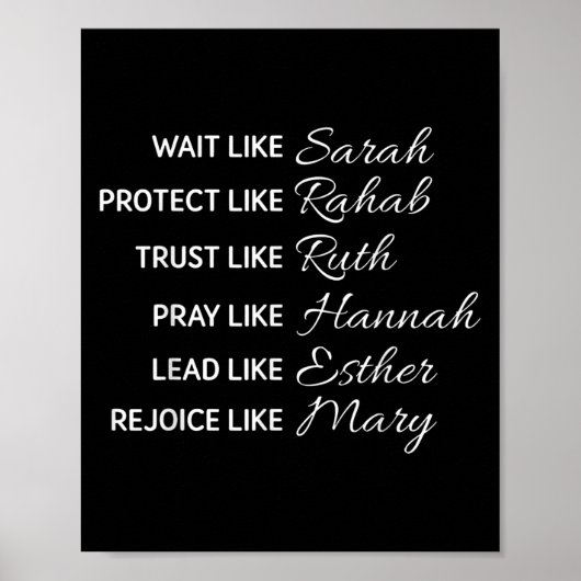 Wait Like Sarah Protect Like Rehab Trust Like Ruth Poster (Voorkant)
