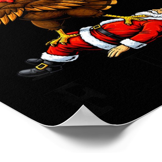 Wait Your Turn Fat Boy Turkey And Santa Sign Poster (Hoek)