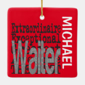 Waiter Extraordinaire CUSTOM Keramisch Ornament (Achterkant)