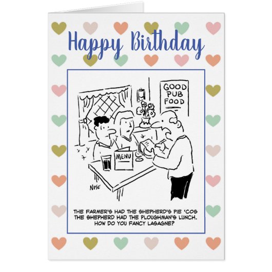 Waiter in Pub demande si les clients veulent Lasag (Devant)