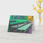 Waiting Green Park Benches Kaart (Gele Bloem)