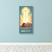 Waiting on the Lord Canvas Afdruk (Insitu (Houten vloer))