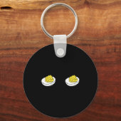 Waiting To Stuff My Face Deviled Eggs Couple Thank Sleutelhanger (Voorkant)