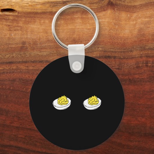 Waiting To Stuff My Face Deviled Eggs Couple Thank Sleutelhanger (Voorkant)