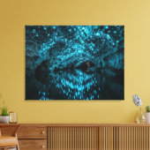 Waitomo Glowworm Galaxy - Bioluminescent Cave Refl Canvas Afdruk (Insitu (Woonkamer))