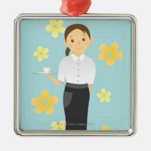 Waitress Metalen Ornament