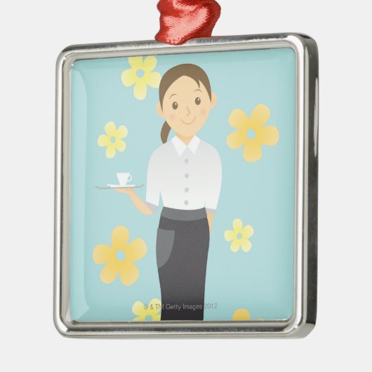 Waitress Metalen Ornament (Links)
