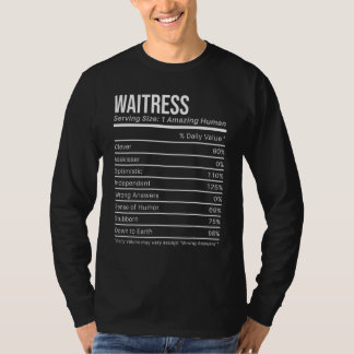 waitress Nutritional Values  Nutrition Facts T-shirt