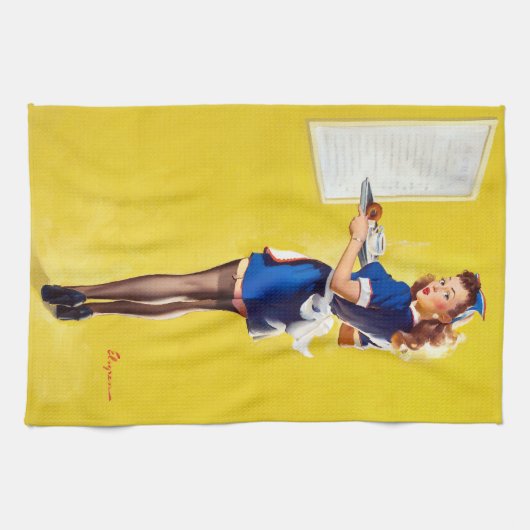 Waitress omhoog theedoek (Horizontaal)