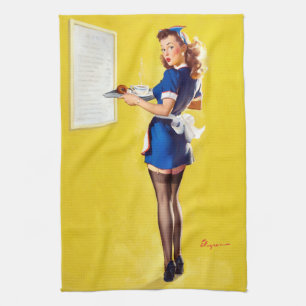 Waitress omhoog theedoek