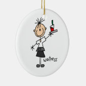 Waitress-tekentafel Keramisch Ornament (Rechts)