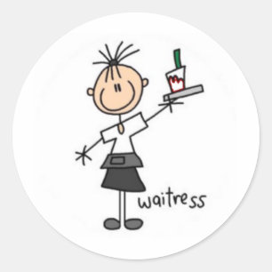 Waitress-tekentafel Ronde Sticker