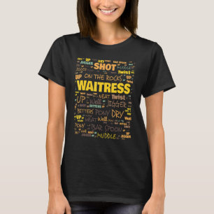 Waitress-terminologie Gebruikte algemene voorwaard T-shirt