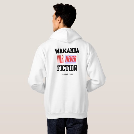 WAKANDA Was Never Fiction | Adult Pullover Hoodie (Achterkant volledig)