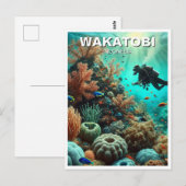 Wakatobi Indonesia Scuba Diver Briefkaart (Voorkant / Achterkant)