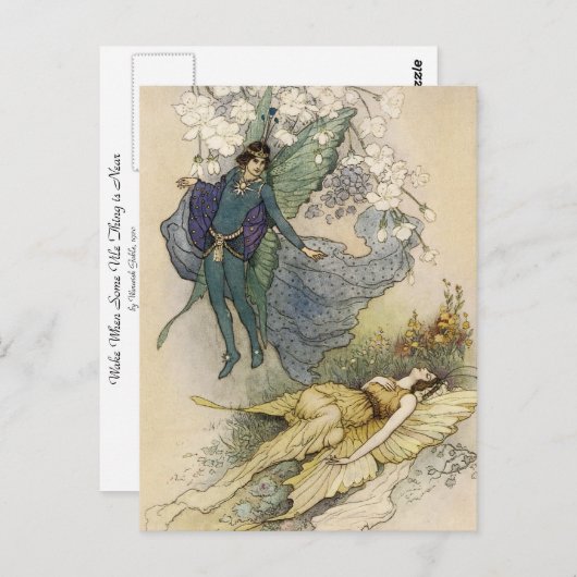 Wake als er iets mis is briefkaart (Voorkant / Achterkant)