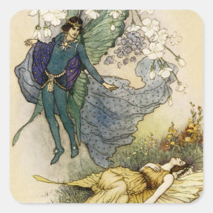 Wake als er iets mis is vierkante sticker