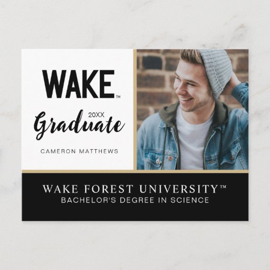 Wake Forest-universiteit | Wake Wordmark Aankondigingskaart (Voorkant)