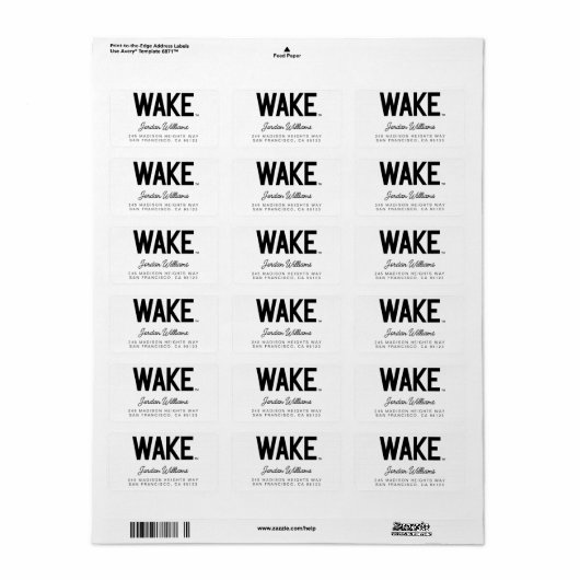 Wake Forest-universiteit | Wake Wordmark Etiket (Full Sheet)