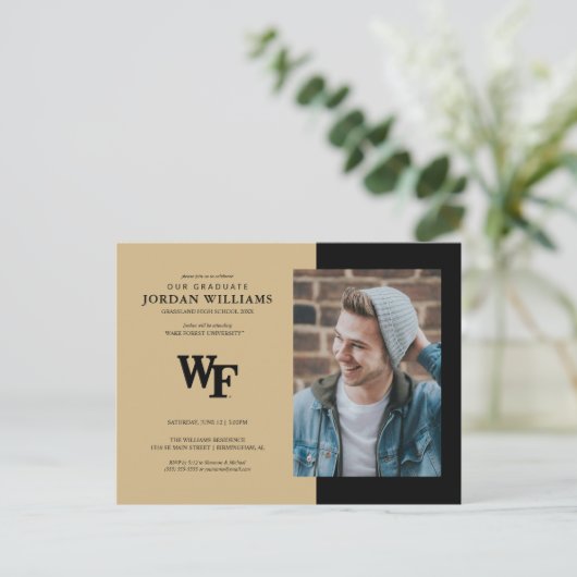 Wake Forest-universiteit | WF Aankondigingskaart (Staand voorkant)