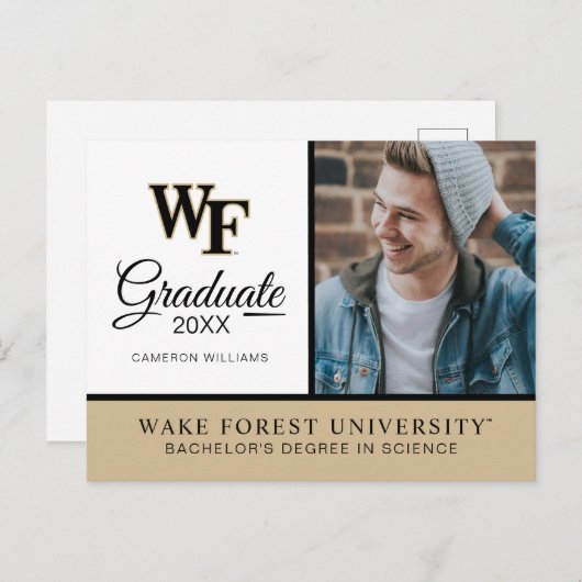 Wake Forest-universiteit | WF Aankondigingskaart (Voorkant / Achterkant)