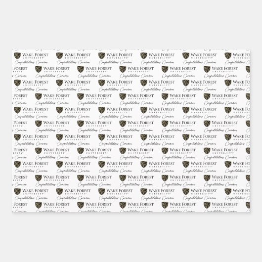 Wake Forest University Wordmark Inpakpapier Vel (Voorkant)