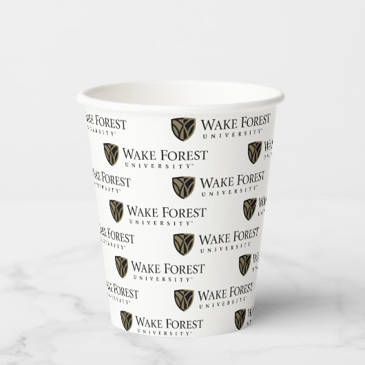 Wake Forest University Wordmark Papieren Bekers (Voorkant)
