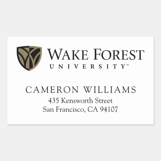 Wake Forest University Wordmark Rechthoekige Sticker (Voorkant)