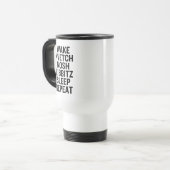 Wake Kvetch Nosh Kibbitz Slaap Herhaal Grappig Reisbeker (Voorkant links)