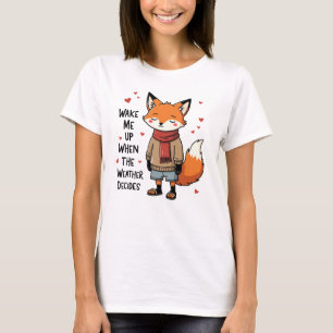 Wake Me Up - Schattigee vos in gemengde weeroutfit T-shirt