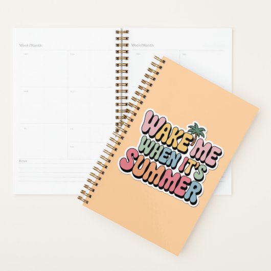 Wake Me When It’s Summer Retro Vibes Planner (Devant avec enveloppe)