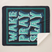 Wake Slay Pray - Christelijke dagelijkse missie Sherpa Deken (Voorkant (horizontaal))