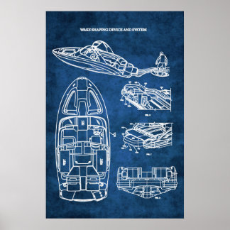 Wake Surfen Patent Art Print nr. 2
