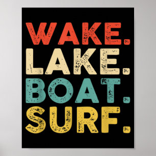 Wake Surfred Wake Surf Wake Surfing Rope Surf Poster