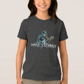 Wake The Strings Retro Future Kunst Tri-Blend Shirt (Voorkant)
