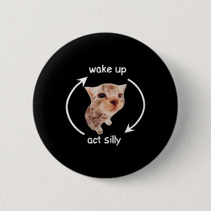 Wake Up Act Gekke _ Huilende Banaan Cat Meme Ronde Button 5,7 Cm