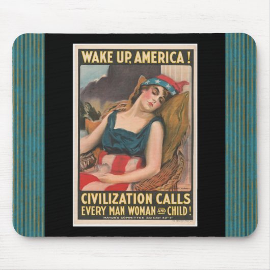Wake Up America Poster Muismat (Voorkant)