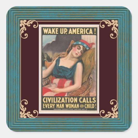 Wake Up America Poster Sticker (Voorkant)