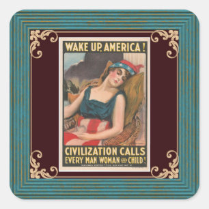 Wake Up America Poster Sticker