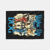 Wake Up And Hug A Dog, Funny Motivation Dog Quote, Fleece Deken (Voorkant (Horizontaal))